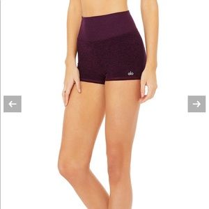Alo Yoga Black Plum Heather Aura Shorts
